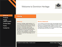 Tablet Screenshot of dominionheritage.com